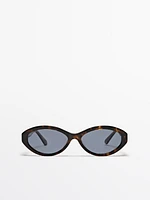 Tortoiseshell-effect oval sunglasses