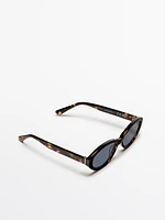 Tortoiseshell-effect oval sunglasses