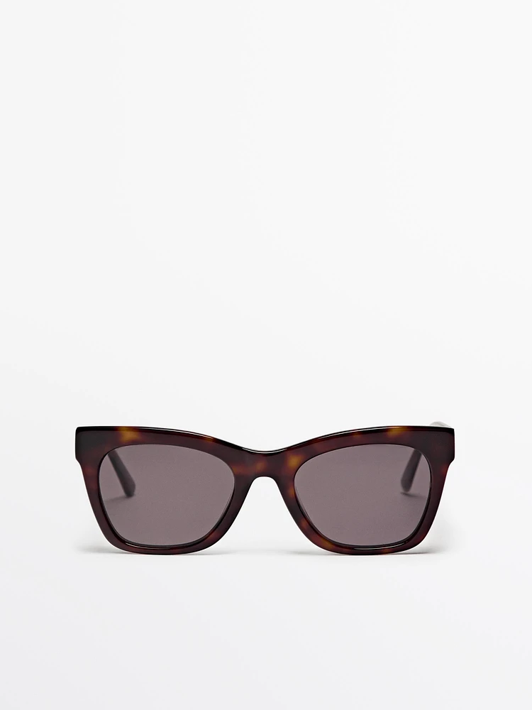 Square tortoiseshell effect sunglasses