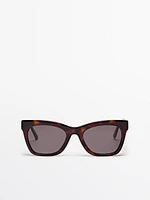 Square tortoiseshell effect sunglasses