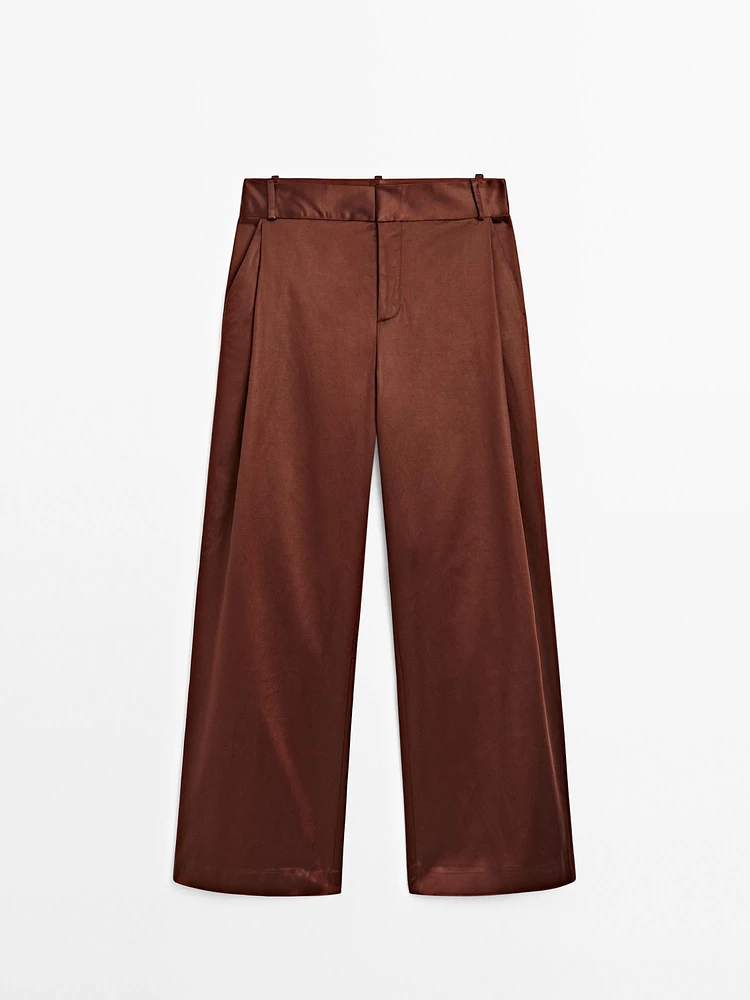 Shiny trousers with dart details - Studio