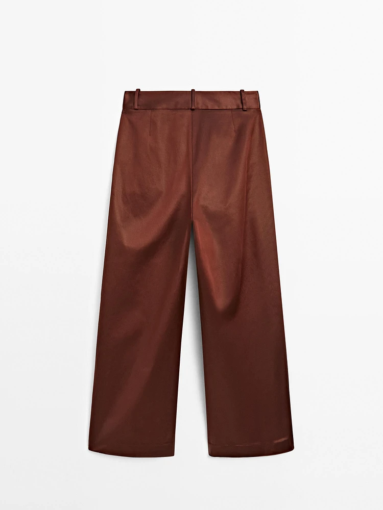 Shiny trousers with dart details - Studio