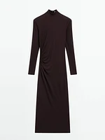 Long sleeve midi dress with gathered detail - Studio