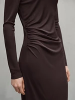 Long sleeve midi dress with gathered detail - Studio