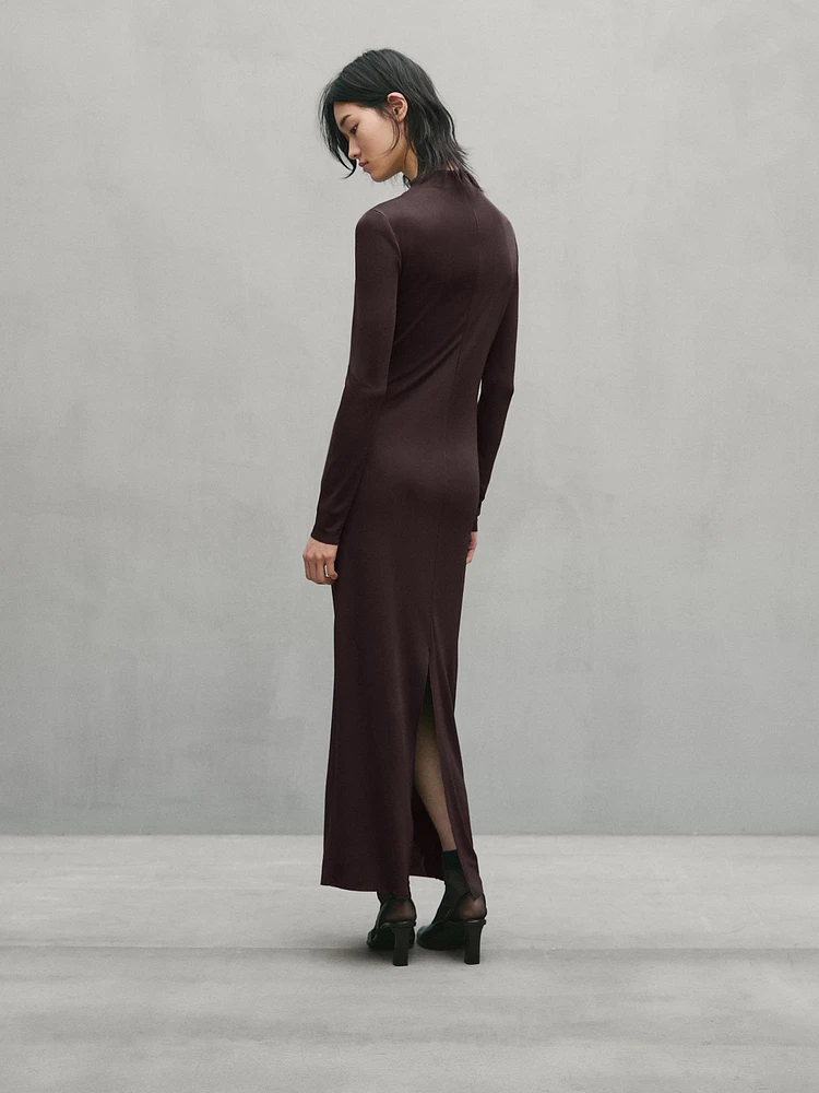 Long sleeve midi dress with gathered detail - Studio