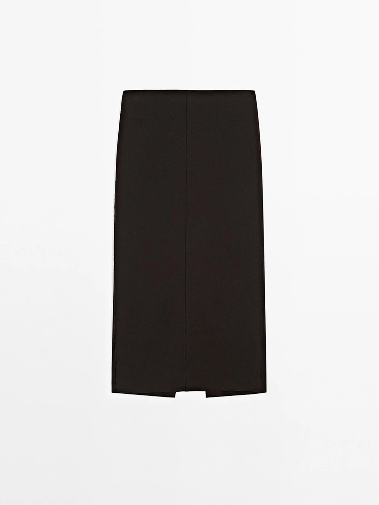 Pleated midi skirt with seam details - Studio