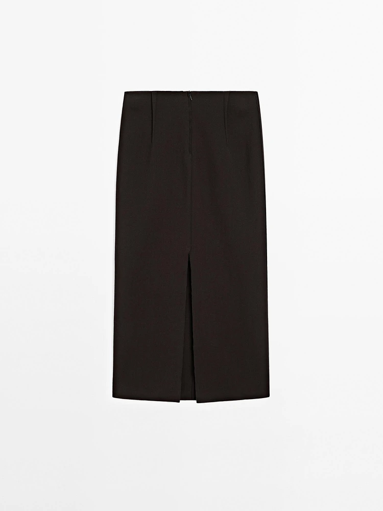 Pleated midi skirt with seam details - Studio