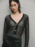 Short cutwork cardigan - Studio