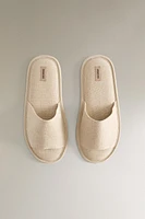 LINEN SLIDER SLIPPERS