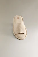 LINEN SLIDER SLIPPERS