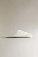 EMBROIDERED ORGANZA MULE SLIPPERS
