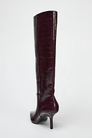 THIN HEEL EMBOSSED BOOTS