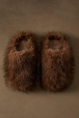 FAUX FUR MULE SLIPPERS