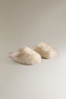 FAUX FUR MULE CLOG SLIPPERS