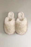 FAUX FUR MULE CLOG SLIPPERS