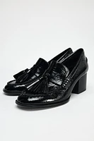 FAUX PATENT TASSELED LOAFERS