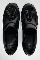 FAUX PATENT TASSELED LOAFERS