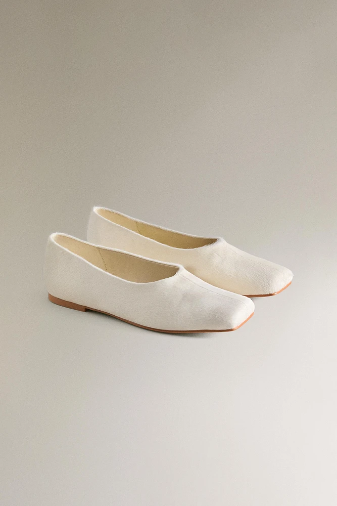 BALLERINES FOURRURE CUIR