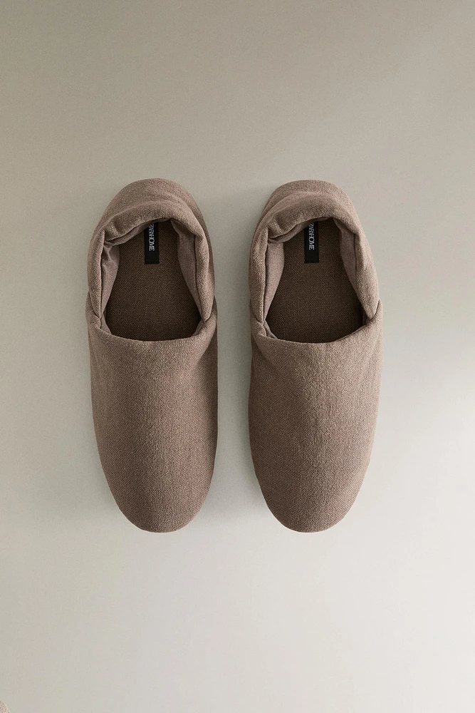 LINEN BABOUCHE SLIPPERS