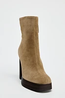 SUEDE PLATFORM HEELED ANKLE BOOTS