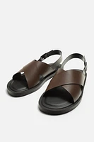 CROSSED CHUNKY SANDALS