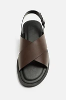 CROSSED CHUNKY SANDALS