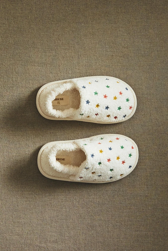 TERRYCLOTH STAR BATHROOM SLIPPERS