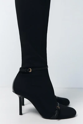 THIN HEEL ANKLE STRAP BOOTS