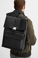 RUBBERIZED FLAP BACKPACK