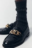 CHAIN EMBOSSED LOAFERS