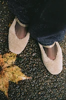 FAUX FUR STRAPPY BALLET FLATS