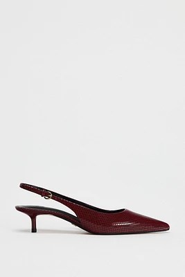 EMBOSSED LEATHER SLINGBACK HEELS LIMITED EDITION