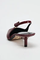 EMBOSSED LEATHER SLINGBACK HEELS LIMITED EDITION