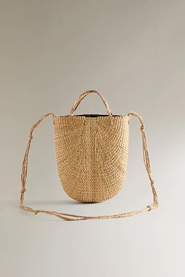 BRAIDED MINI STRAW BAG KNOTS WITH KNOTS