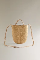 BRAIDED MINI STRAW BAG KNOTS WITH KNOTS