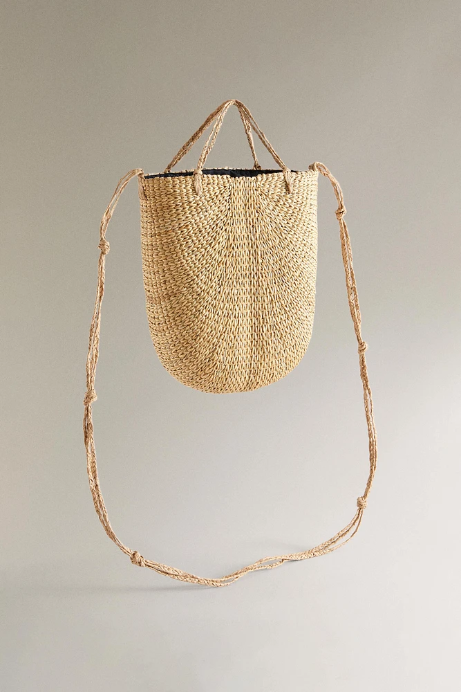 BRAIDED MINI STRAW BAG KNOTS WITH KNOTS