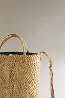 BRAIDED MINI STRAW BAG KNOTS WITH KNOTS
