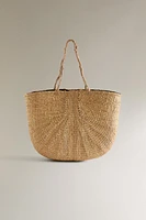 BRAIDED STRAW BAG WITH KNOTS