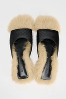 FAUX FUR LEATHER SANDALS LIMITED EDITION