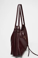 METAL DETAIL SHOULDER BUCKET BAG