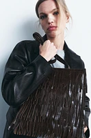 FRINGED LEATHER BAG