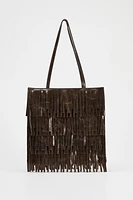 FRINGED LEATHER BAG