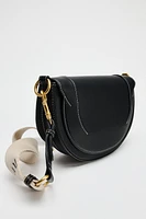 CONTRASTING TOPSTITCHING CROSSBODY BAG