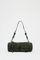 POCKETS SUEDE SHOULDER BAG