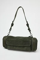 POCKETS SUEDE SHOULDER BAG