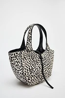 ANIMAL PRINT LEATHER MINI TOTE BAG