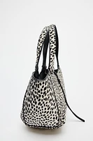 ANIMAL PRINT LEATHER MINI TOTE BAG