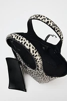 ANIMAL PRINT LEATHER MINI TOTE BAG