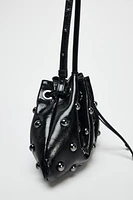 STUDDED MINI BUCKET BAG