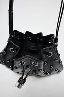 STUDDED MINI BUCKET BAG